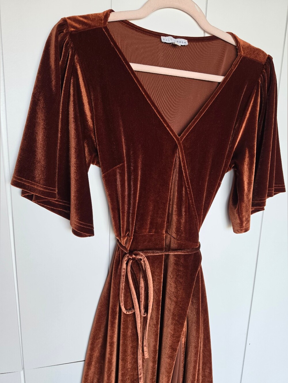 Baltic Born Brown Velvet Wrap Maxi Dress - Picture 8 of 16
